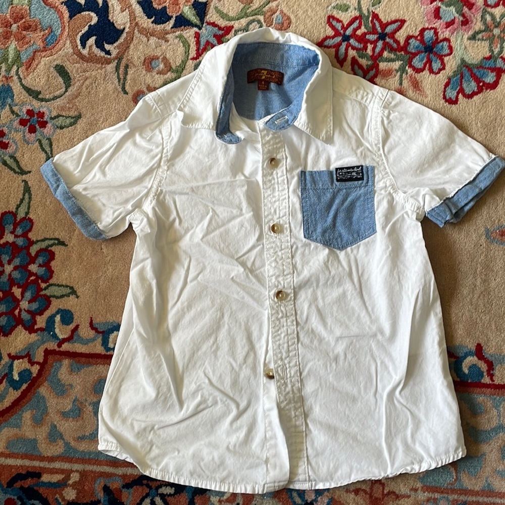 7 for all mankind short sleeve button down shirt
